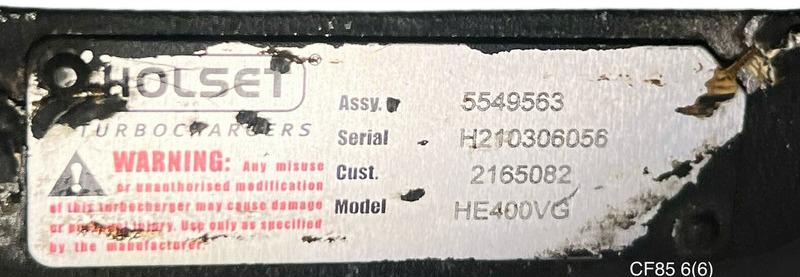 Holset HE400VG - Turbolader: das Bild 3 Holset HE400VG - Turbolader: das Bild 3