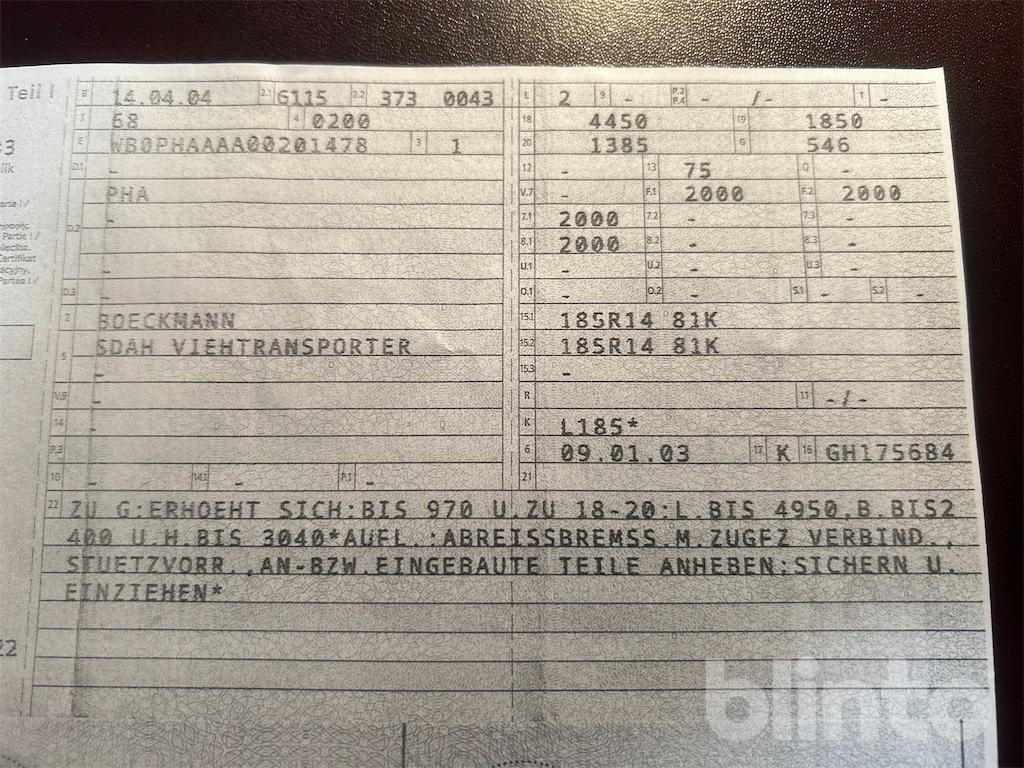 Böckmann DUO SDAH (2004) - Pferdeanhänger: das Bild 5 Böckmann DUO SDAH (2004) - Pferdeanhänger: das Bild 5