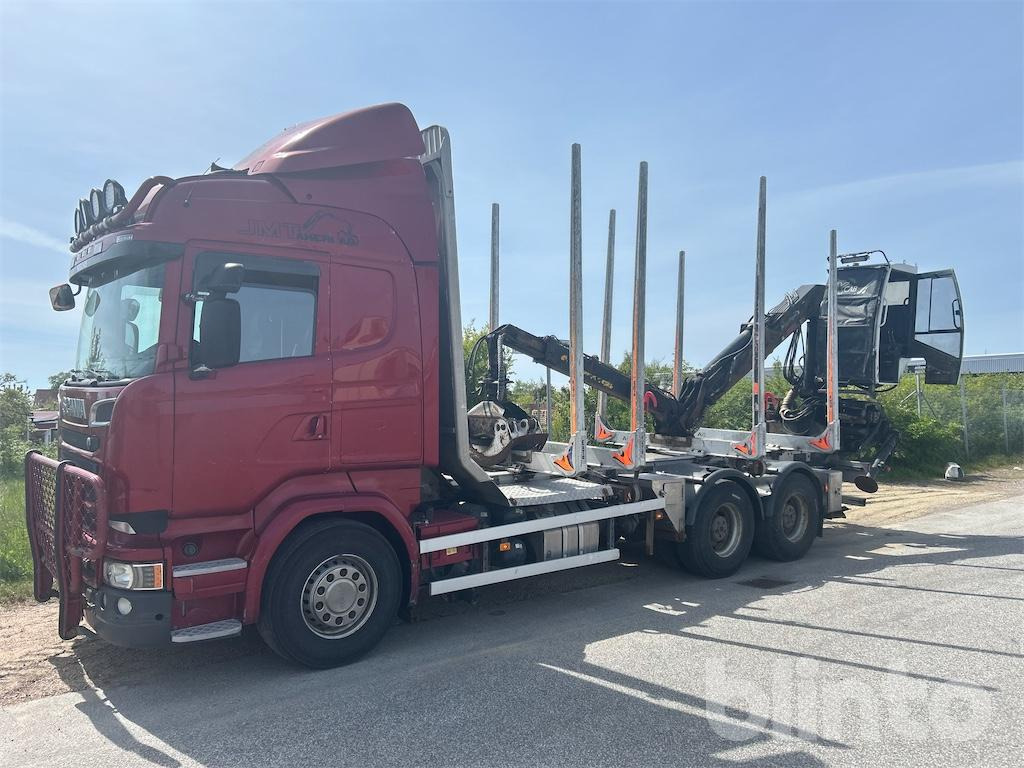 SCANIA R580 - Jonsered 1080 79R - Holztransporter, Autokran: das Bild 1 SCANIA R580 - Jonsered 1080 79R - Holztransporter, Autokran: das Bild 1