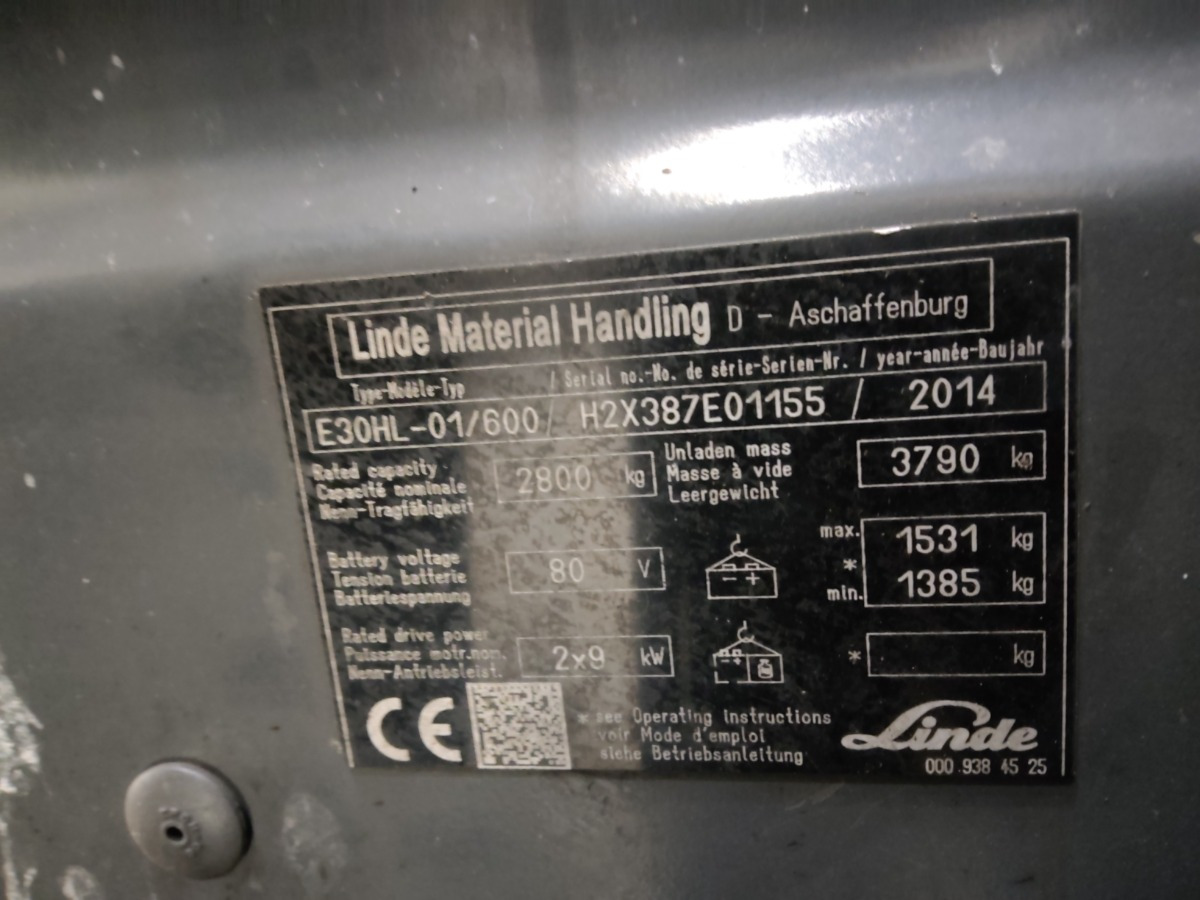 Linde E30HL-01/600 - Elektrostapler: das Bild 5 Linde E30HL-01/600 - Elektrostapler: das Bild 5