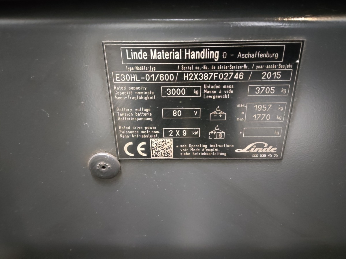 Linde E30HL-01/600 - Elektrostapler: das Bild 5 Linde E30HL-01/600 - Elektrostapler: das Bild 5