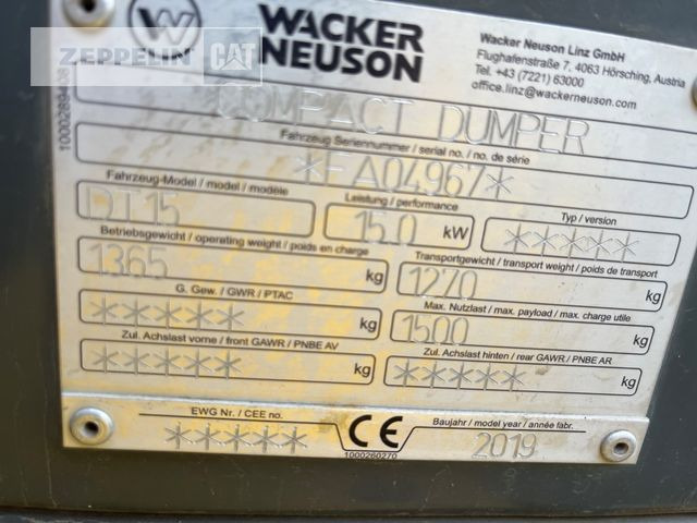 Knickgelenkter Dumper Wacker DT15: das Bild 6